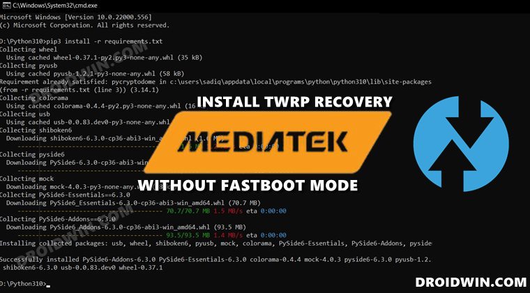 Установите Twrp Recovery без использования режима быстрой загрузки Mediatek Droidwin Vgev 9572